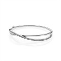 Pandora Entwined Bangle Bracelet-Clear CZ 590533CZ