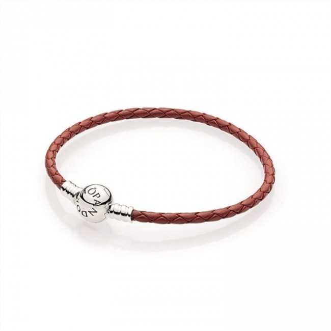 Pandora Red Braided Leather Charm Bracelet 590745CRD-S
