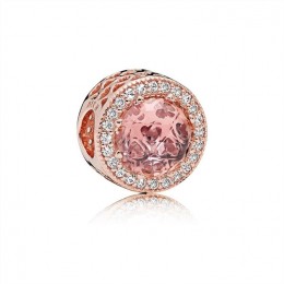 Pandora Radiant Hearts Charm-Pandora Rose-Blush Pink Crystal & Clear CZ