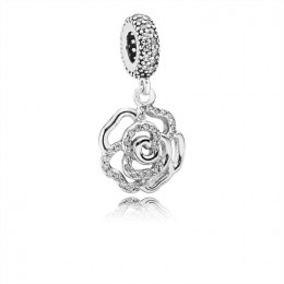 Pandora Shimmering Rose Dangle Charm-Clear CZ 791526cz