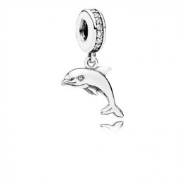 Pandora Playful Dolphin Dangle Charm-Clear CZ 791541CZ