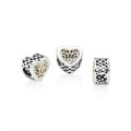 Pandora Heart silver charm with 14k pattern 791740