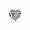 Pandora June Signature Heart Charm-Grey Moonstone 791784MSG