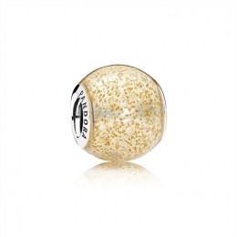 Pandora Glitter Ball Charm-Golden Glitter Enamel 796327EN146