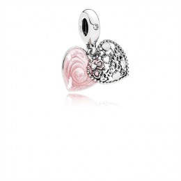 Pandora Love Makes A Family Dangle Charm-Pink Enamel & Clear CZ