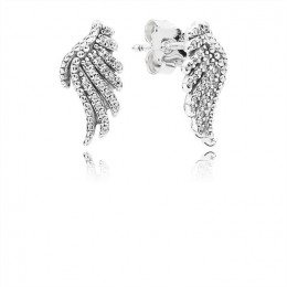 Pandora Majestic Feathers Stud Earrings-Clear CZ 290581CZ