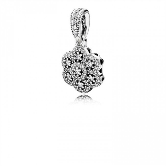 Pandora Crystallised Floral Necklace Pendant 390392CZ