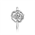 Pandora Silver Rose Ring With Clear Cubic Zirconia 190949cz