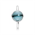 Pandora Poetic Droplet Ring-Aqua Blue Crystal 190982NAB