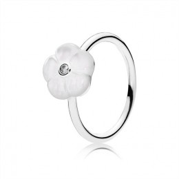 Pandora Luminous Florals Ring-Mother-Of-Pearl & Clear CZ 190999